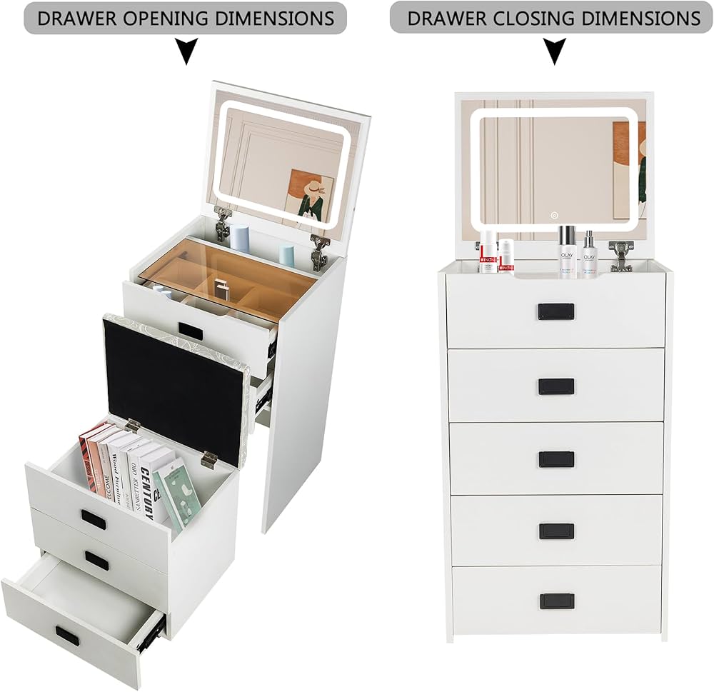 3-in-1 Compact Vanity - Desk, Makeup Vanity & Nightstand | Space-Saving Furniture 