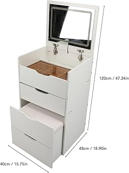 3-in-1 Compact Vanity - Desk, Makeup Vanity & Nightstand | Space-Saving Furniture 
